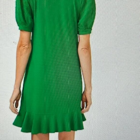 CeCe Clip Dot Dress, Size 1X, Color Lush Green - Picture 3 of 3